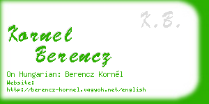kornel berencz business card