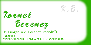 kornel berencz business card